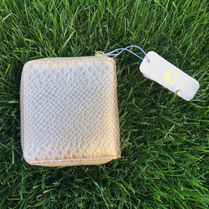 Gold Faux Snake Skin Wallet